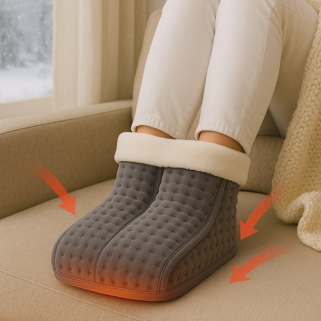 Electric Foot Warmer - 6 Heat Settings, Plush Washable Lining & Auto Shut-Off
