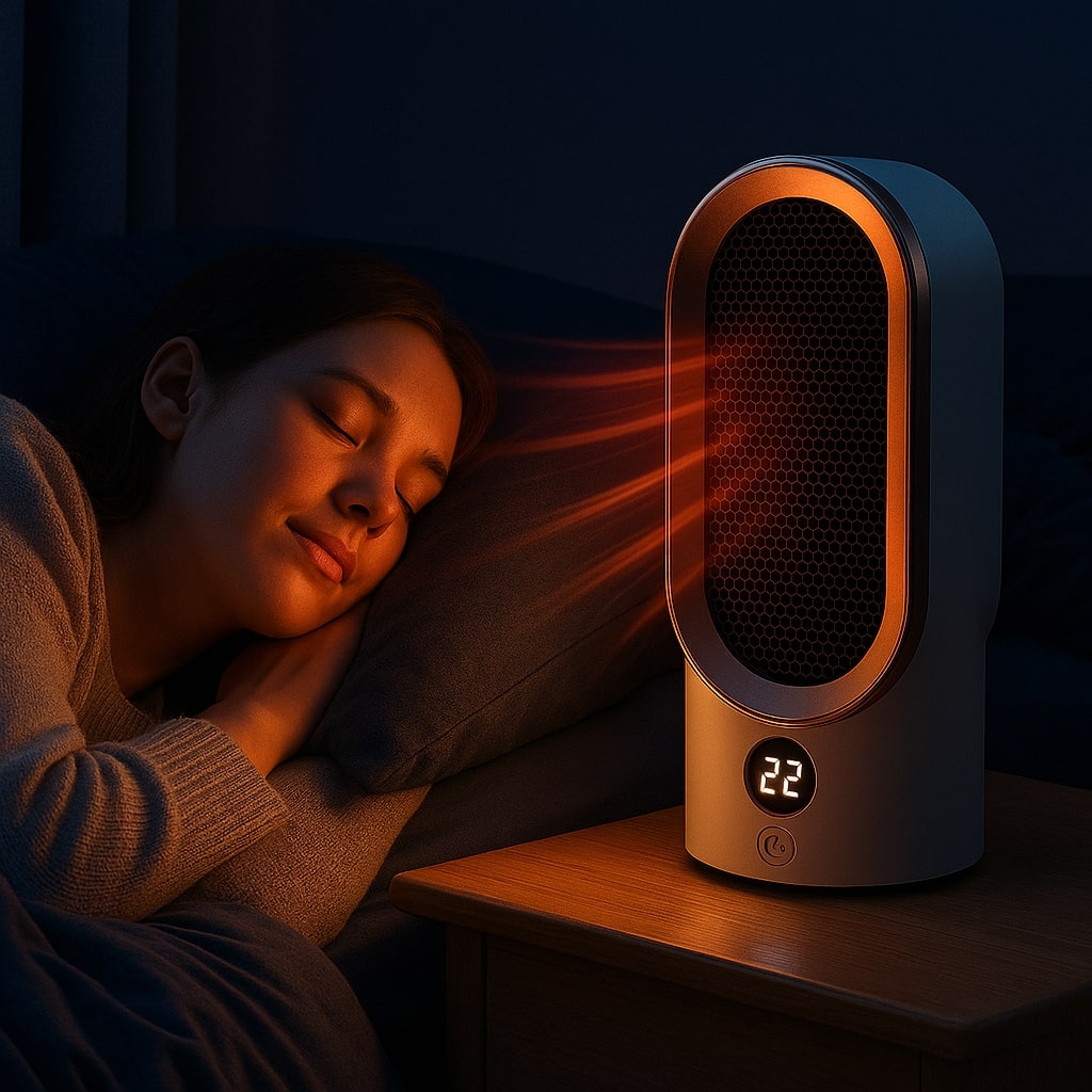 Space Heater - Electric Tower Heater with PTC Heating, Portable & Quiet for Home