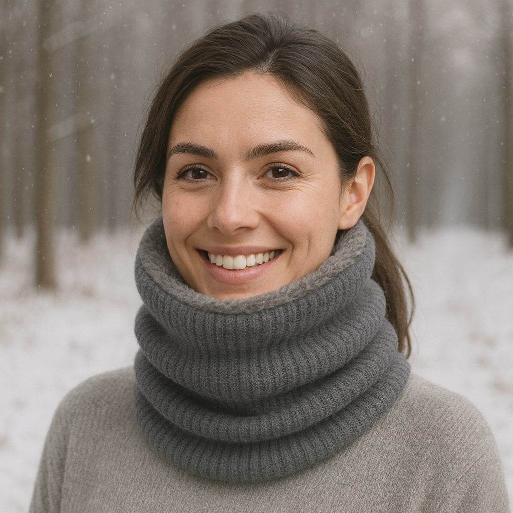 Knitted Winter Neck Warmer - Soft, Warm and Windproof Fleece Lined Gaiter