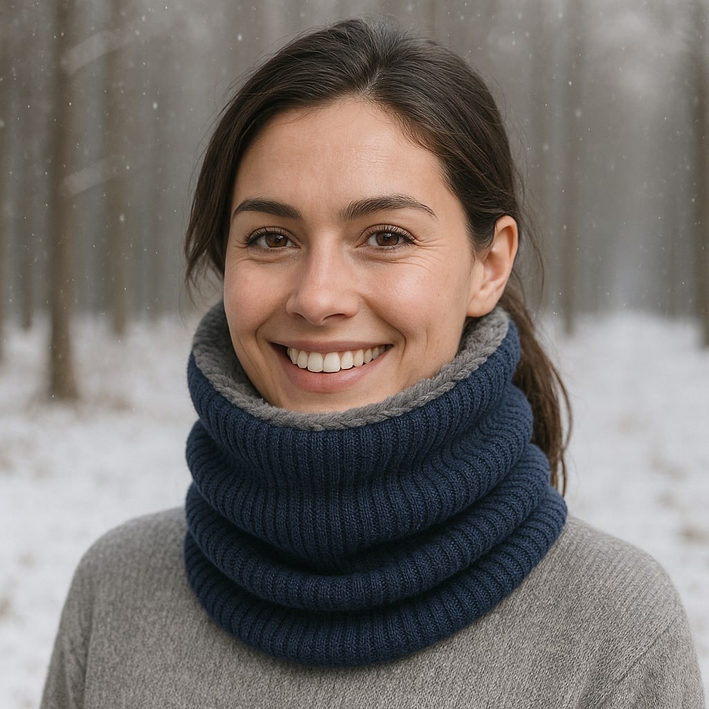 Knitted Winter Neck Warmer - Soft, Warm and Windproof Fleece Lined Gaiter