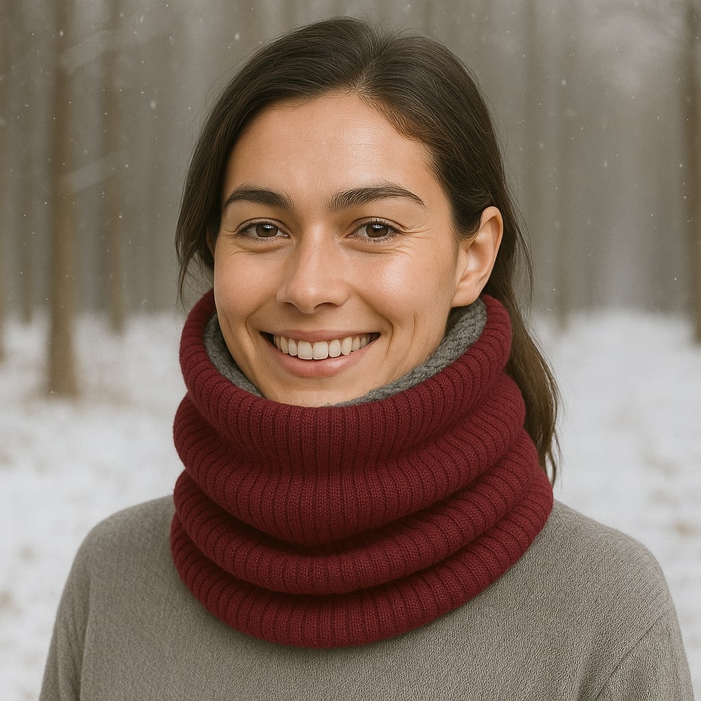 Knitted Winter Neck Warmer - Soft, Warm and Windproof Fleece Lined Gaiter