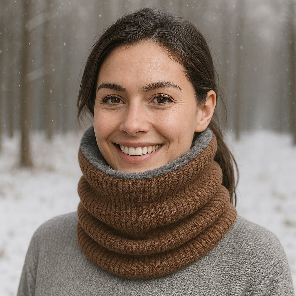 Knitted Winter Neck Warmer - Soft, Warm and Windproof Fleece Lined Gaiter