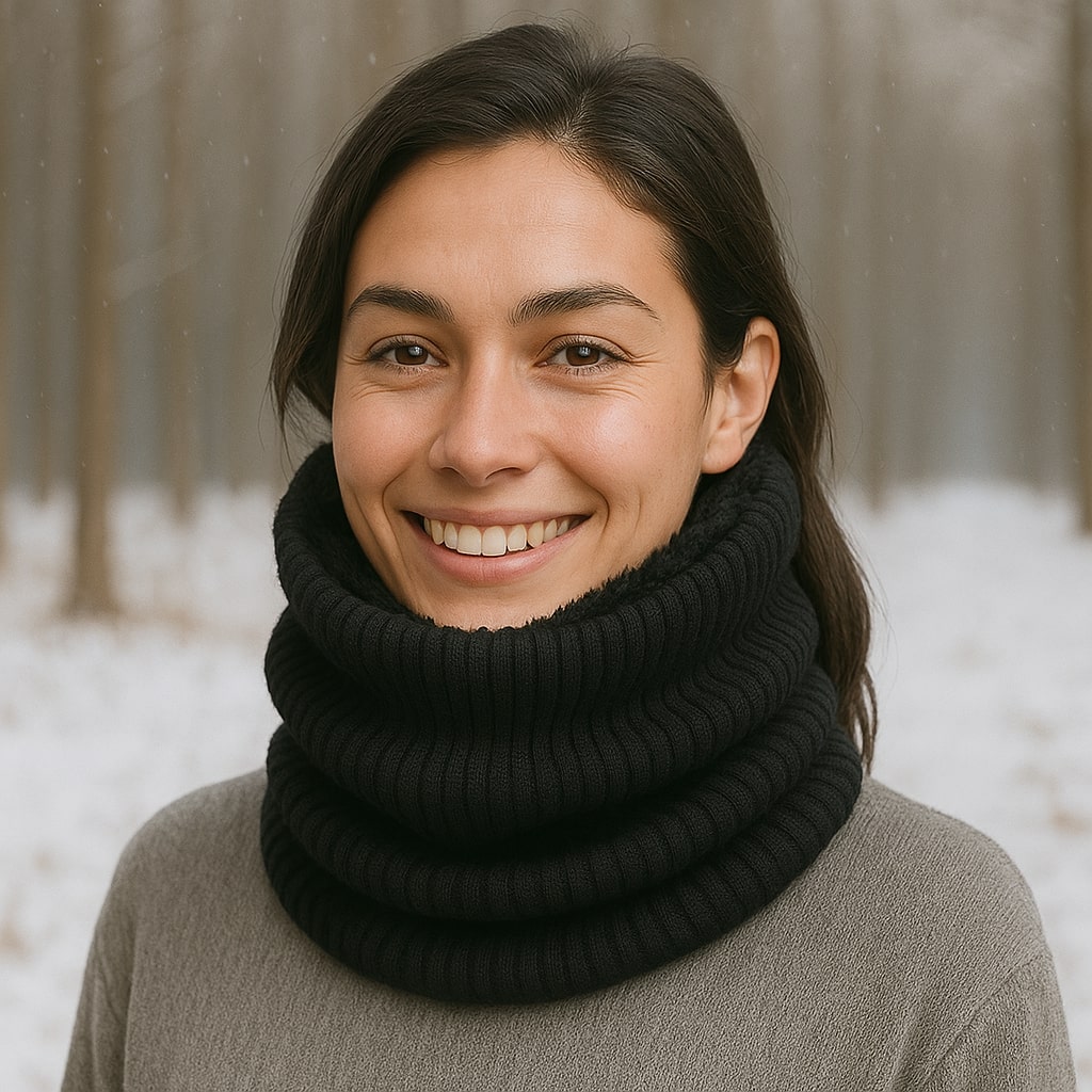 Knitted Winter Neck Warmer - Soft, Warm and Windproof Fleece Lined Gaiter
