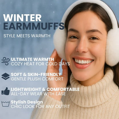 Faux Fur Winter Ear Muffs - Warm, Foldable and Comfortable Ear Warmers