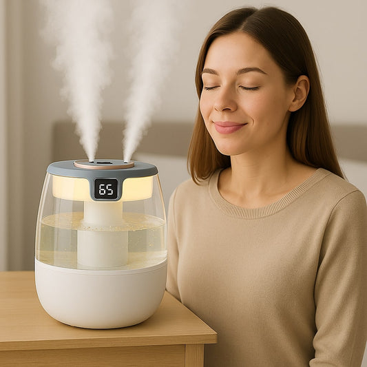 Cool Mist Humidifier - USB Portable Air Moisturizer with LED Display