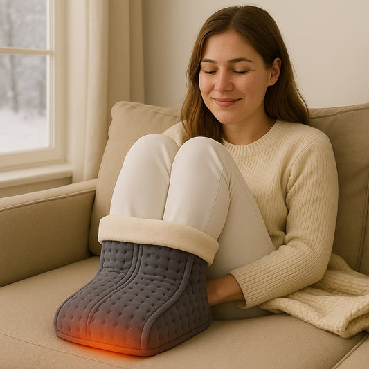 Electric Foot Warmer - 6 Heat Settings, Plush Washable Lining & Auto Shut-Off