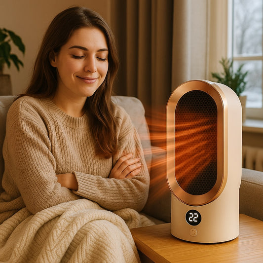 Space Heater - Electric Tower Heater with PTC Heating, Portable & Quiet for Home