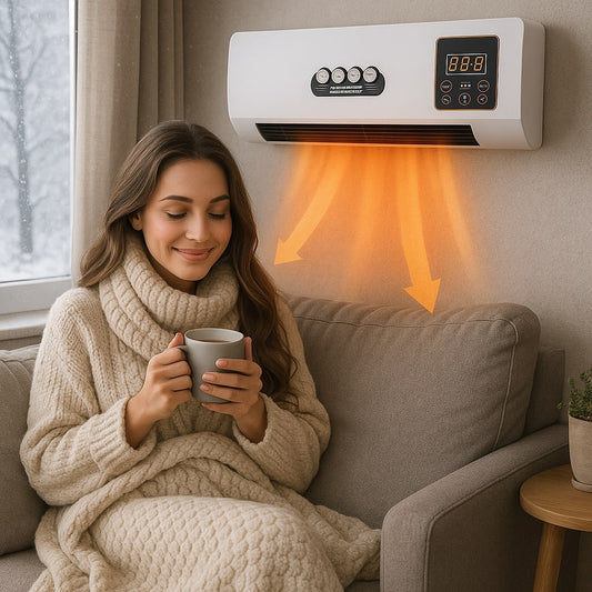 Wall Mounted Space Heater - 2-in-1 Electric Heater Fan with Timer & Digital Display