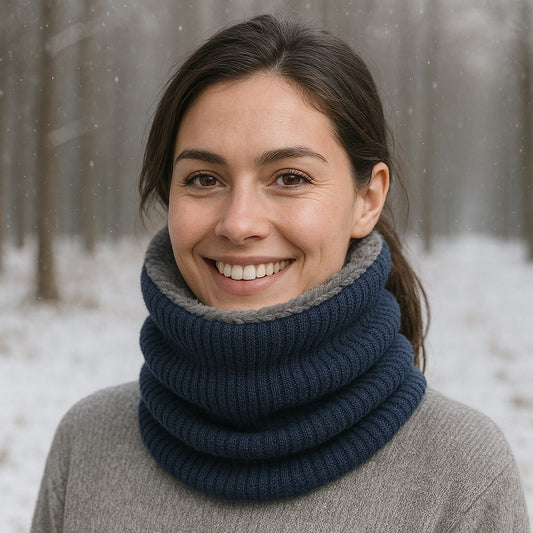 Knitted Winter Neck Warmer - Soft, Warm and Windproof Fleece Lined Gaiter