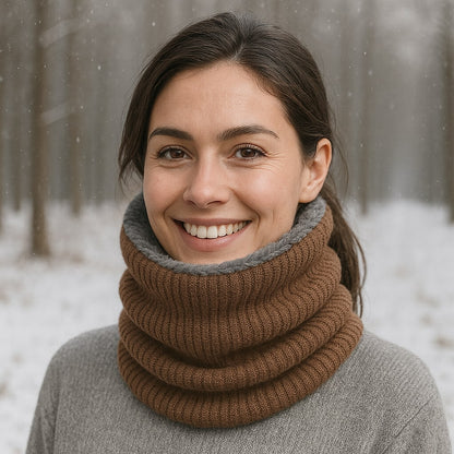 Knitted Winter Neck Warmer - Soft, Warm and Windproof Fleece Lined Gaiter