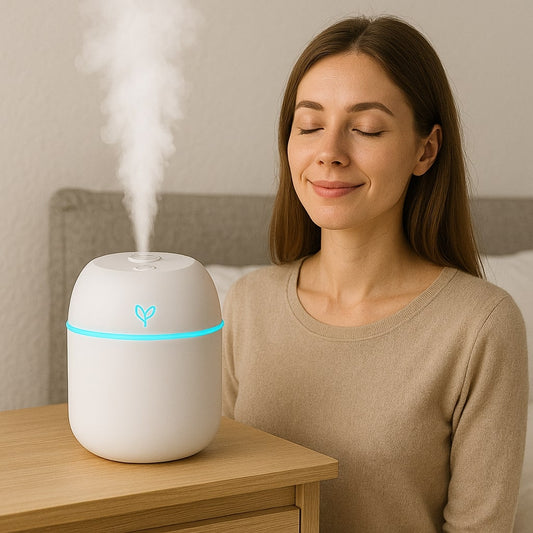 Portable Color Humidifier with 7-Color LED Light, USB Powered, Quiet Nano Mist for Bedroom, Office, Travel