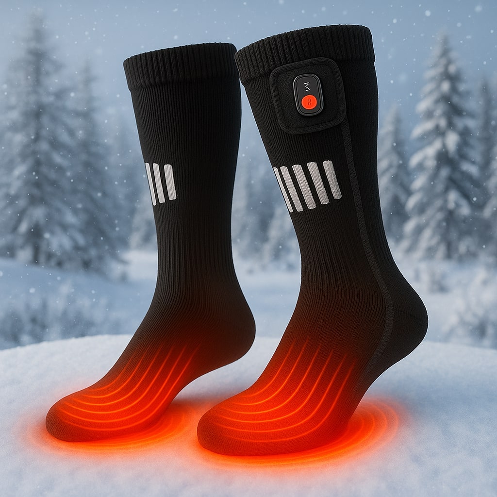 Rechargeable Heated Socks with 3 Heat Levels - Keep Feet Warm in Winter