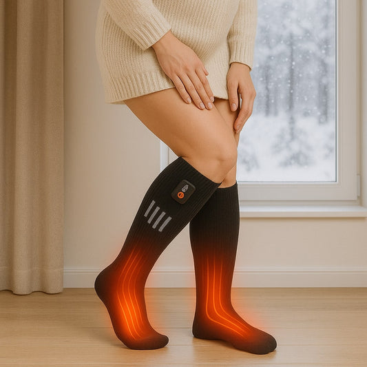 Rechargeable Heated Socks with 3 Heat Levels - Keep Feet Warm in Winter
